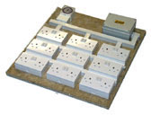 18 way contactor relay timer. The hub of an expandable environmental system. Switches up to 1kW.