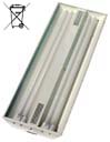Bi-axle fluorescent reflector with two 55W tubes.